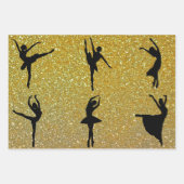 キラキラ輝くバレエダンスバレリーナダンサー ラッピングペーパーシート (正面3)