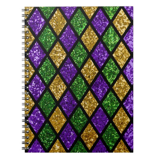 キラキラ輝くパイラレットダイヤモンド、フェスティバル背景 ノートブック (正面)