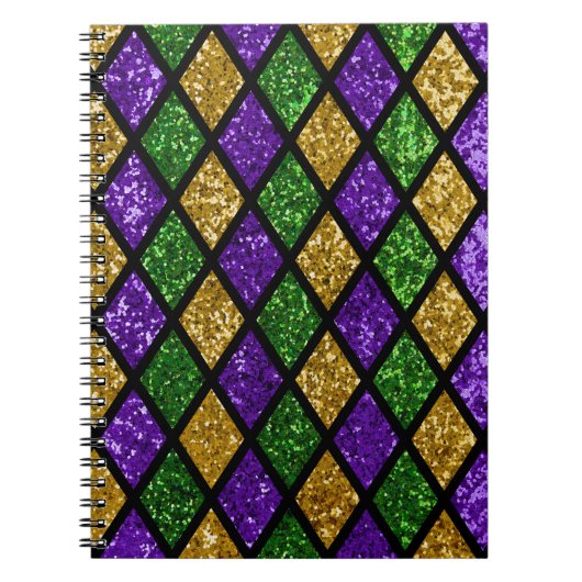 キラキラ輝くパイラレットダイヤモンド、フェスティバル背景 ノートブック (正面)