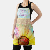 キラキラ輝くパステルサンフラワーパーソナライズされた エプロン (インサイチュ)