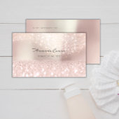 キラキラ輝くピンクのグリッターメイクアップアルティ 予約カード