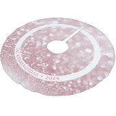 キラキラ輝くピンクの休日の輝きパターン ブラッシュドポリエステルツリースカート (アングル)