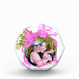 キラキラ輝くピンクリボンクリスマスフォト フォトブロック