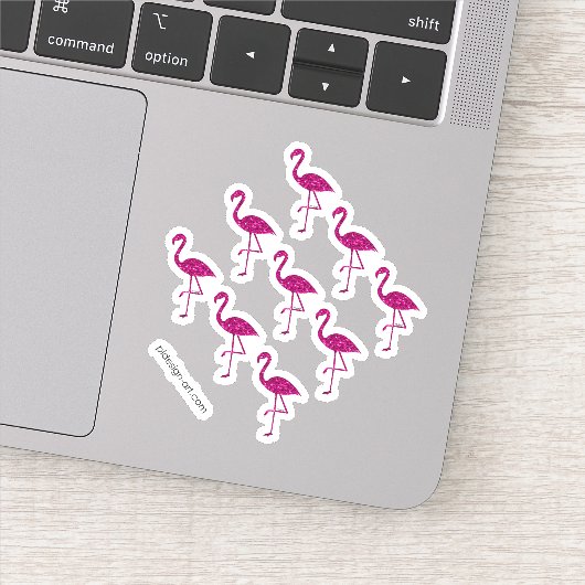 キラキラ輝くフラミンゴピンクグリッターのキラキラ模様 シール (詳細)
