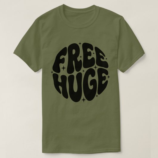 キラキラ輝くフリーテキストの巨大なタイポグラフィーデザイン Tシャツ (デザイン正面)