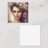 キラキラ輝くフルバックグラウンドを持つBoho女性ポートレート コーリングカード (正面/裏面)