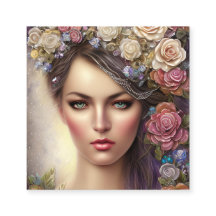 キラキラ輝くフルバックグラウンドを持つBoho女性ポートレート