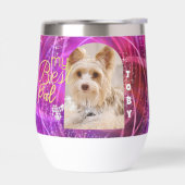 キラキラ輝くペット犬の写真マンジェンタ (左面)