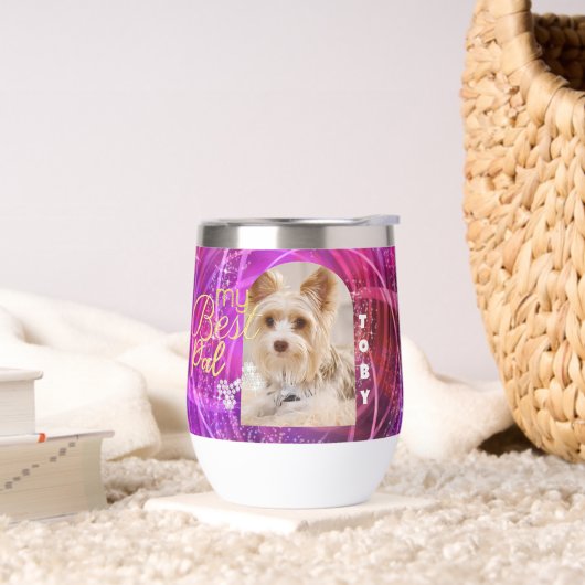 キラキラ輝くペット犬の写真マンジェンタ (リビング)