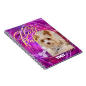 キラキラ輝くペット犬の写真マンジェンタ ノートブック (右側)