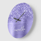 キラキラ輝くペリウィンクル箔の名前 ラージ壁時計 (傾斜)