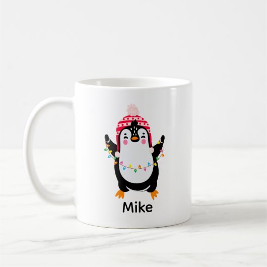 キラキラ輝くペンギン コーヒーマグカップ (左)