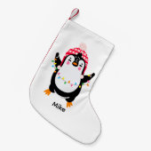 キラキラ輝くペンギン スモールクリスマスストッキング (正面 (吊り時))