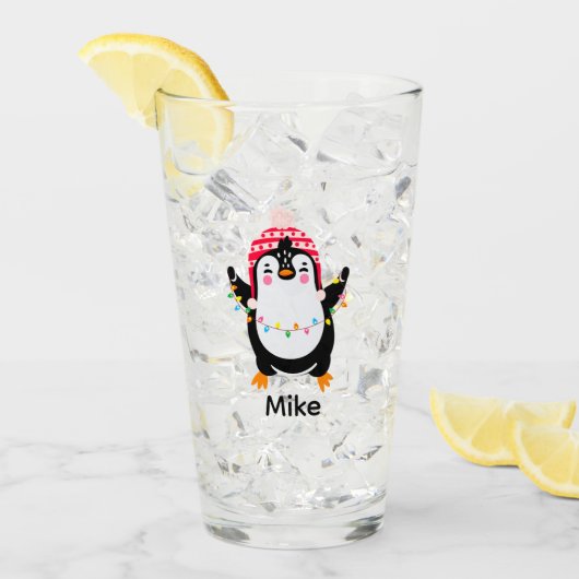 キラキラ輝くペンギン タンブラーグラス (アイス正面)