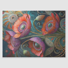 キラキラ輝くポピーの愛、装飾されたガーデンフィニティ 薄葉紙