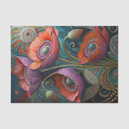 キラキラ輝くポピーの愛、装飾されたガーデンフィニティ 薄葉紙