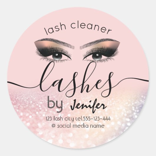 キラキラ輝くメイクアップ目ラッシュクリーナー ラウンドシール (正面)