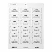 キラキラ輝くモノグラム結婚の住所 シール (フルシート)