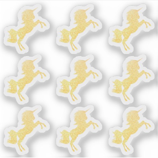 キラキラ輝くユニコーン – 魔法の輝くパーティー シール (正面)