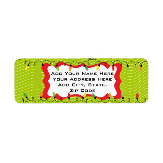 キラキラ輝くライトクリスマスホリデー住所 シール (正面)