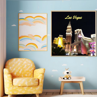 キラキラ輝くライトナイトライフラスベガス メタルプリント