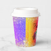 キラキラ輝くレインボーユニコーン誕生日 紙コップ (右)