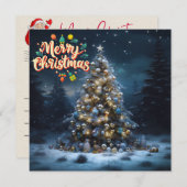 キラキラ輝く伝統クリスマスカード ノートカード (正面/裏面)