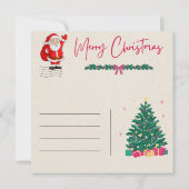 キラキラ輝く伝統クリスマスカード ノートカード (裏面)