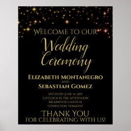 キラキラ輝く光が我々のサイン結婚を歓迎 ポスター