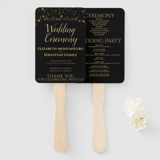 キラキラ輝く光結婚輝きのファンとプログラム ハンドファン (正面&裏面)