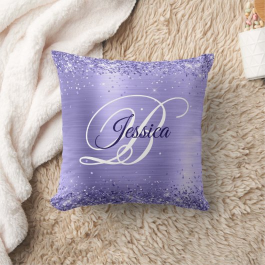 キラキラ輝く包皮フォイルファンシーモノグラム クッション (ブランケット)