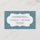キラキラ輝く名刺の輝くグリッター淡い色のブルー 名刺 (裏面)