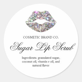 キラキラ輝く唇の砂糖リップスクラブ ラウンドシール