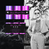 キラキラ輝く宝石にグラデーション輝くピンクの紫 名刺