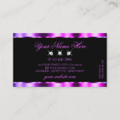キラキラ輝く宝石にグラデーション輝くピンクの紫 名刺 (裏面)