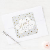 キラキラ輝く小さな星あなた感謝していの赤ん坊シャワー スクエアシール (封筒)