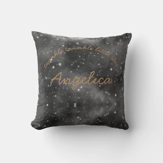 キラキラ輝く小さな星のクッパーソナライズされたション クッション (正面)