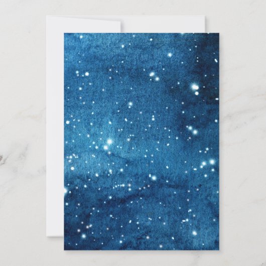 キラキラ輝く小さな星のジェンダーが可愛い月を明かす 招待状 (裏面)