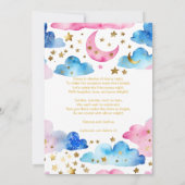 キラキラ輝く小さな星のジェンダーが詩を明らかにする 招待状 (裏面)