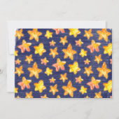 キラキラ輝く小さな星の天の赤ちゃんシャワー 招待状 (裏面)