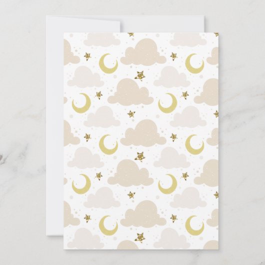 キラキラ輝く小さな星の女の子の赤ちゃんシャワーの招待状 招待状 (裏面)