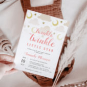 キラキラ輝く小さな星の女の子の赤ちゃんシャワーの招待状 招待状