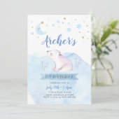 キラキラ輝く小さな星の最初の誕生日 招待状 (スタンド正面)