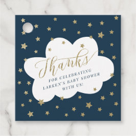 キラキラ輝く小さな星の海軍の赤ちゃんシャワー フェイバータグ