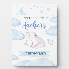 キラキラ輝く小さな星の誕生日のサイン フォトプラーク