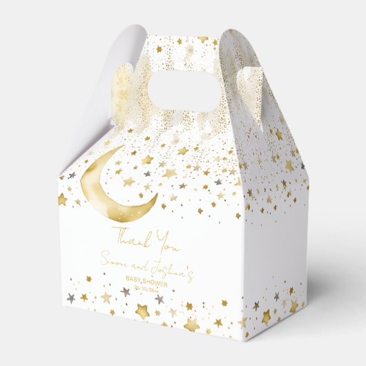 キラキラ輝く小さな星の赤ちゃんシャワーの好意 フェイバーボックス (正面サイド)