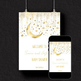 キラキラ輝く小さな星の赤ちゃんシャワーへようこそ ポスター