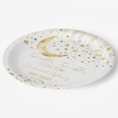 キラキラ輝く小さな星の赤ちゃんシャワーテンプレート ペーパープレート (アングル)