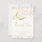 キラキラ輝く小さな星の赤ちゃんシャワー サンキューカード (正面)