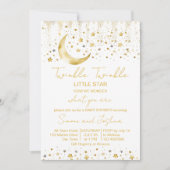 キラキラ輝く小さな星の赤ちゃんシャワー 招待状 (正面)